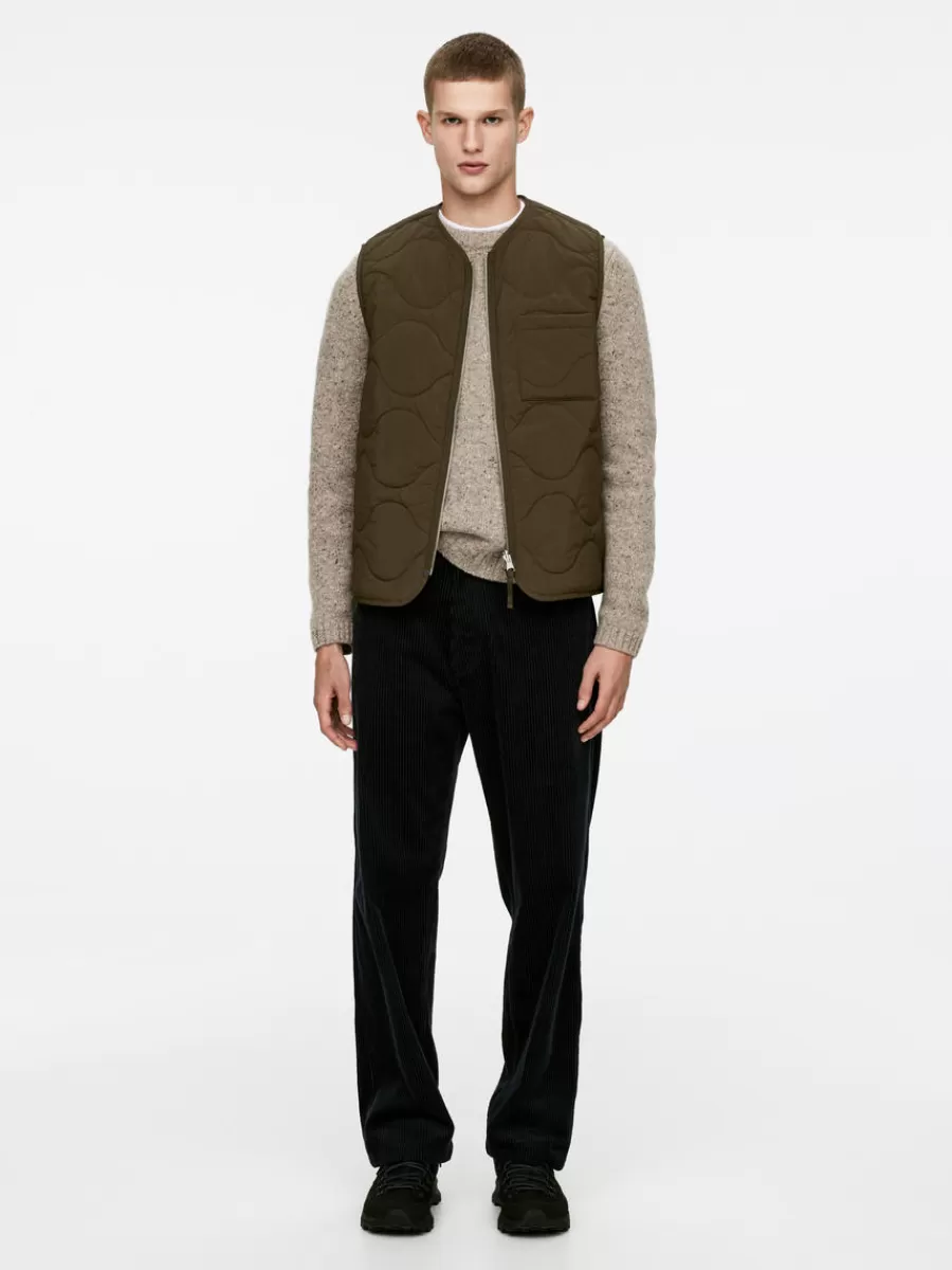 Best ARKET 2-in-1 Quilted Liner Vest Dark Khaki