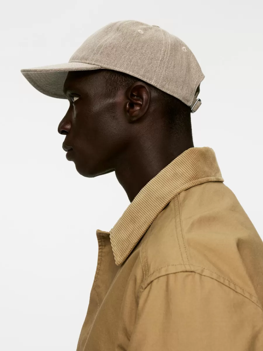 Fashion ARKET 6-Panel Cotton Cap Beige