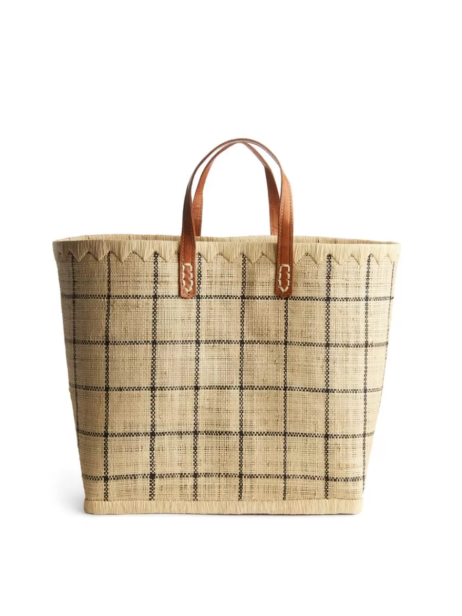 Cheap ARKET A World Of Craft Small Raffia Bag Beige/Black