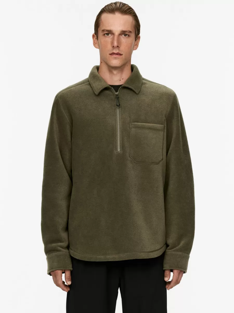 Best ARKET Active Fleece Shirt Khaki Green