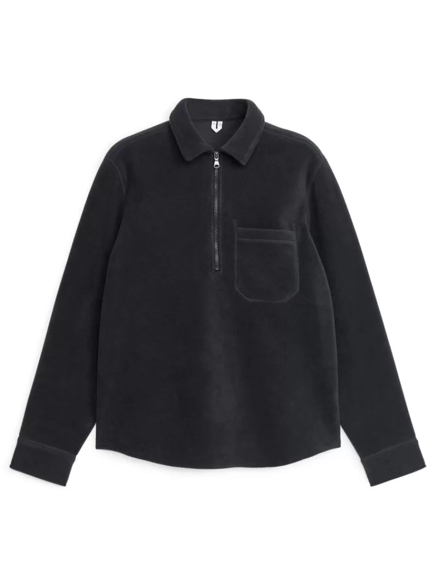 New ARKET Active Fleece Shirt Black