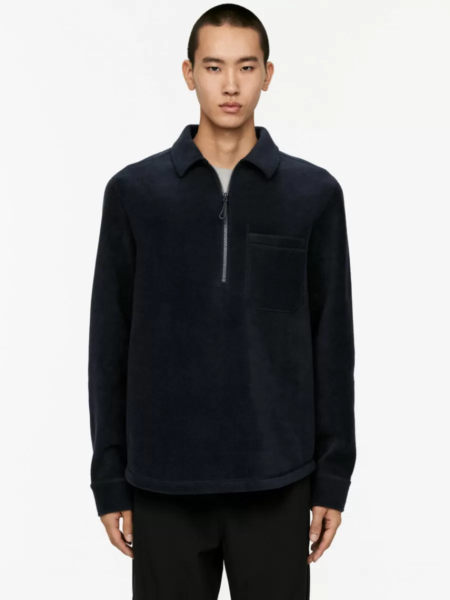 Shop ARKET Active Fleece Shirt Dark Blue