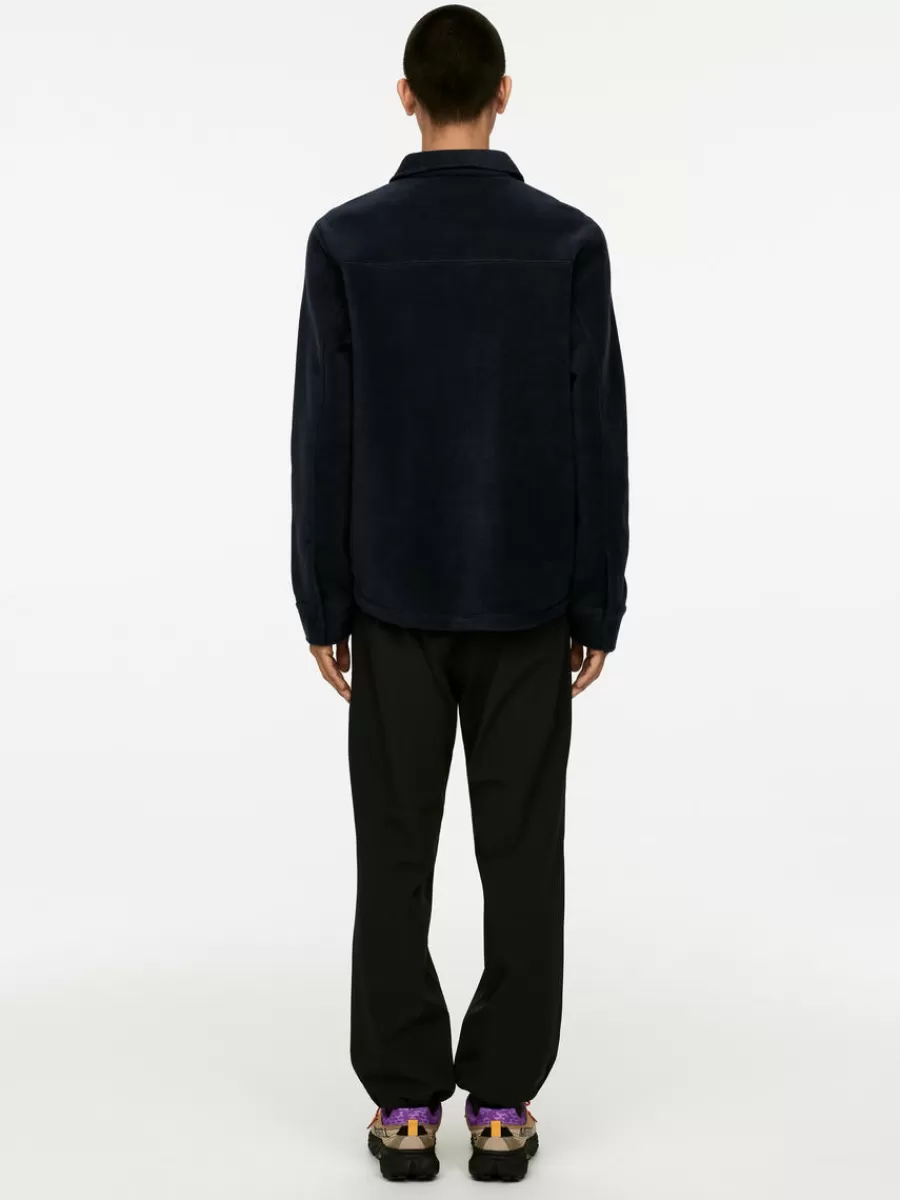Shop ARKET Active Fleece Shirt Dark Blue