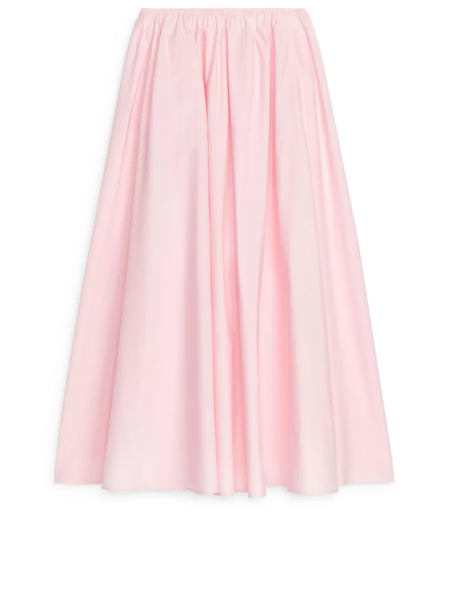 New ARKET A-Line Cotton Skirt Pink