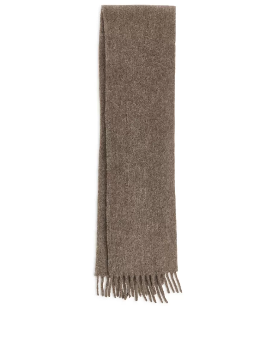 Sale ARKET Alpaca Blend Scarf Mole Melange