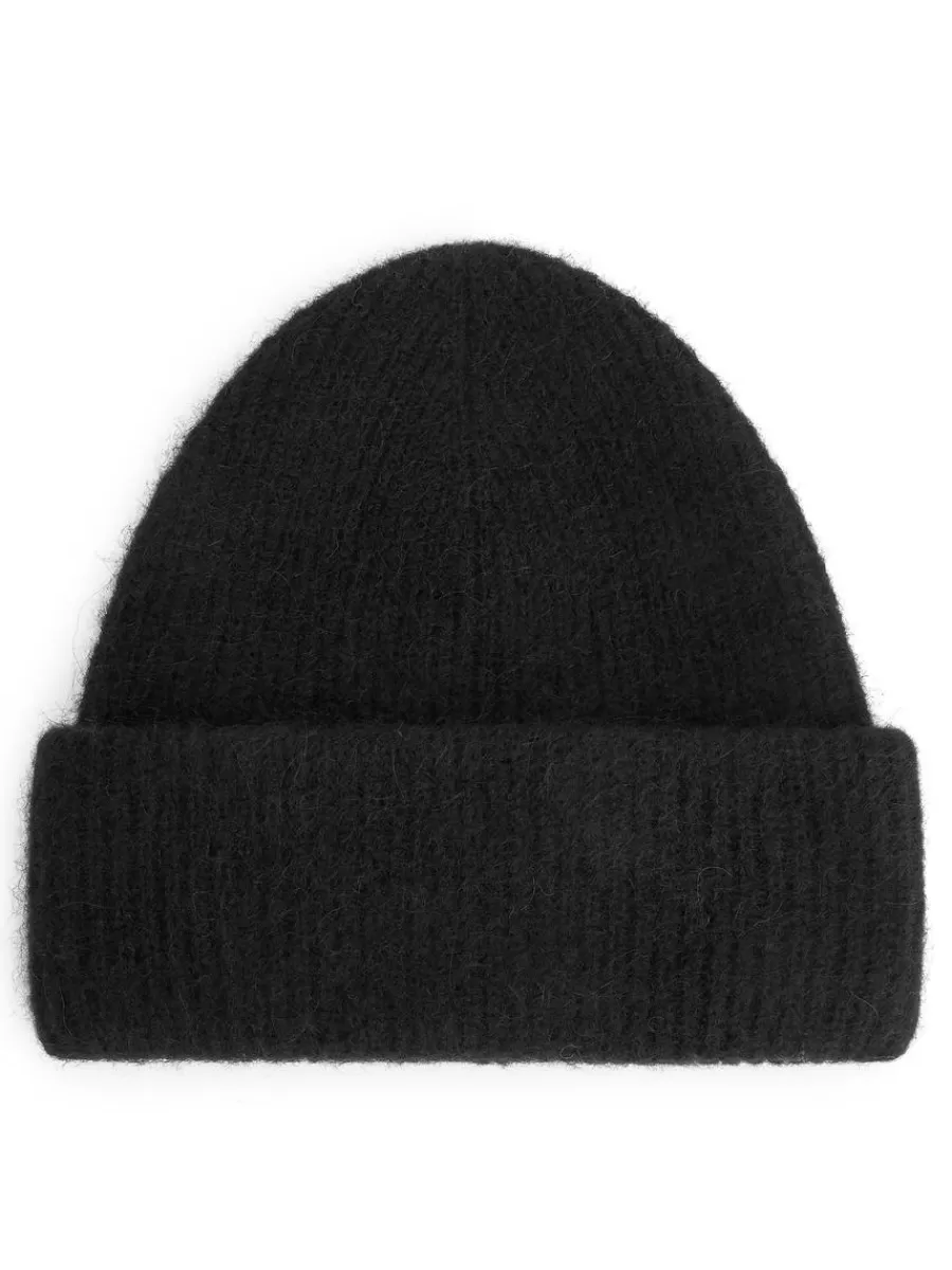 Cheap ARKET Alpaca-Merino Blend Beanie Black
