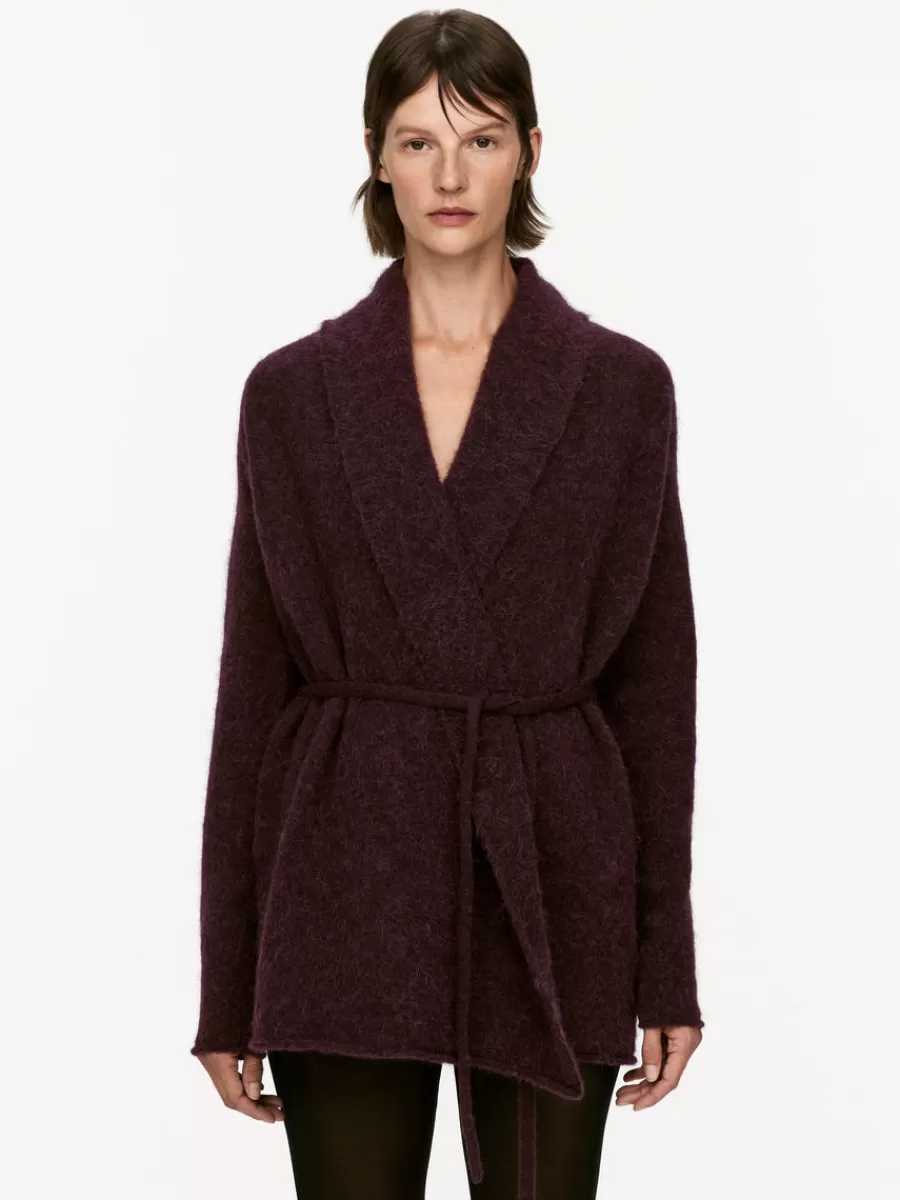 Store ARKET Alpaca-Wool Blend Cardigan Burgundy