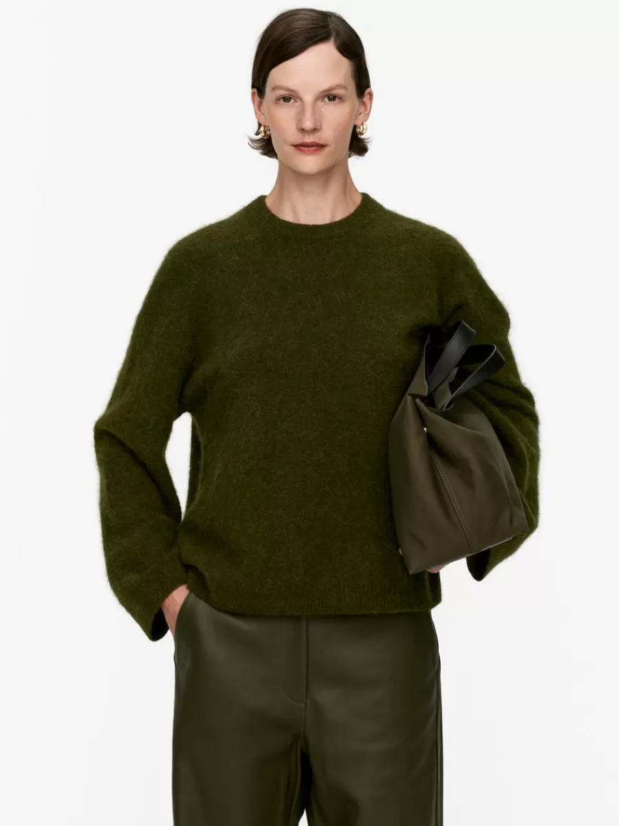 Shop ARKET Alpaca-Wool Blend Jumper Dark Green