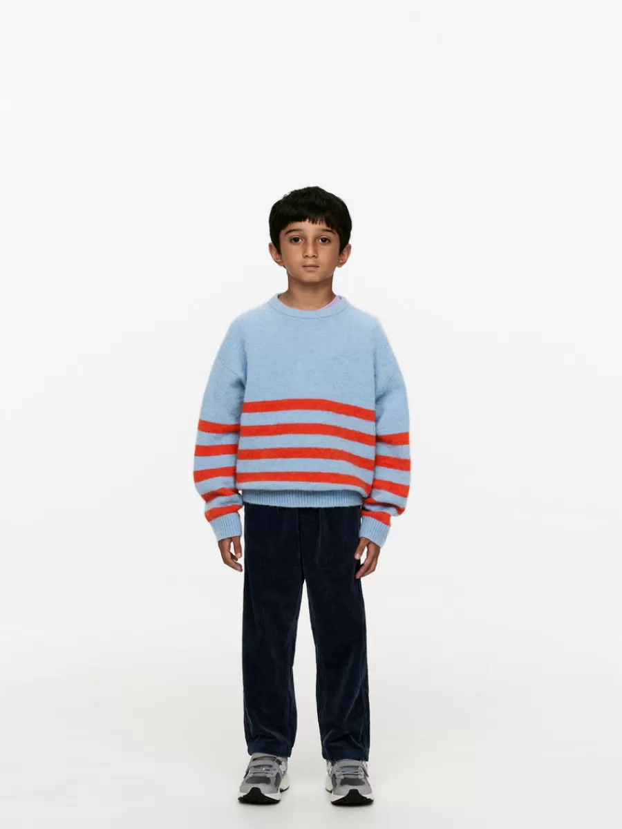New ARKET Alpaca-Wool Blend Jumper Light Blue/Red
