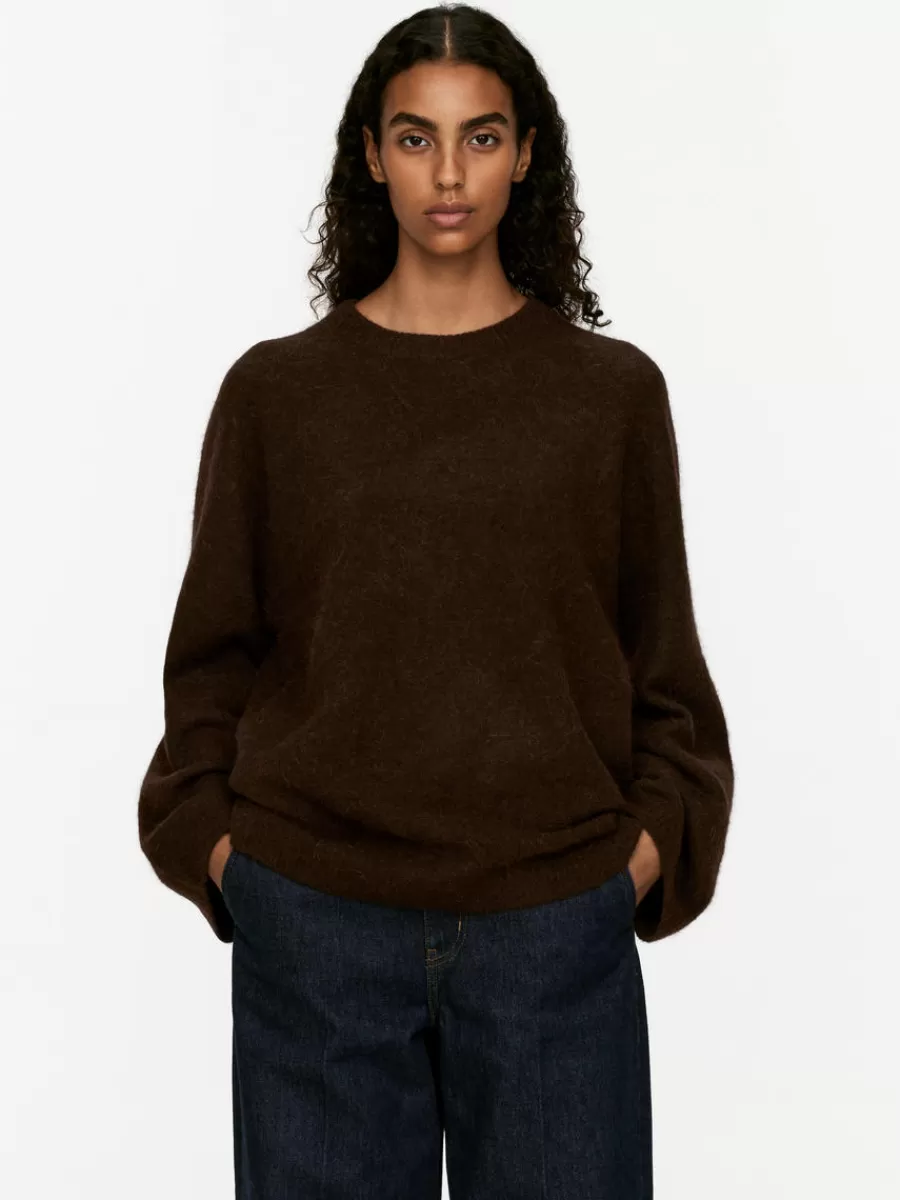 Sale ARKET Alpaca-Wool Blend Jumper Dark Brown
