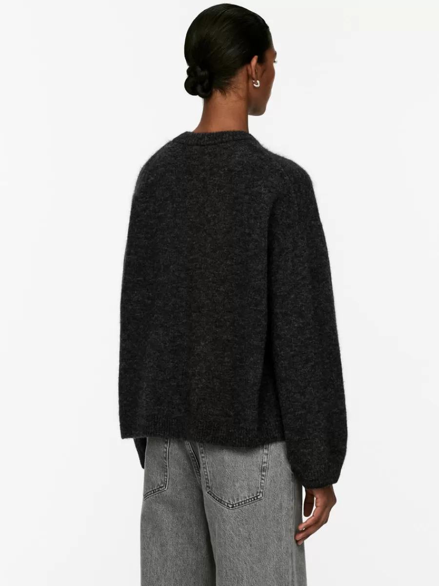 Cheap ARKET Alpaca-Wool Blend Jumper Dark Grey