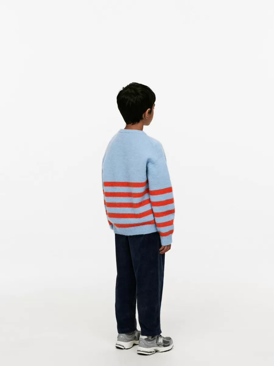 New ARKET Alpaca-Wool Blend Jumper Light Blue/Red