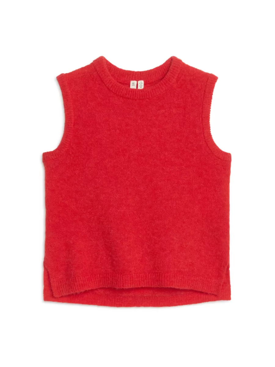 New ARKET Alpaca-Wool Blend Vest Red