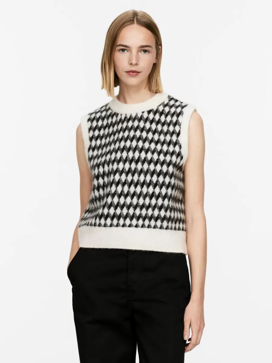 Cheap ARKET Alpaca-Wool Blend Vest White/Black
