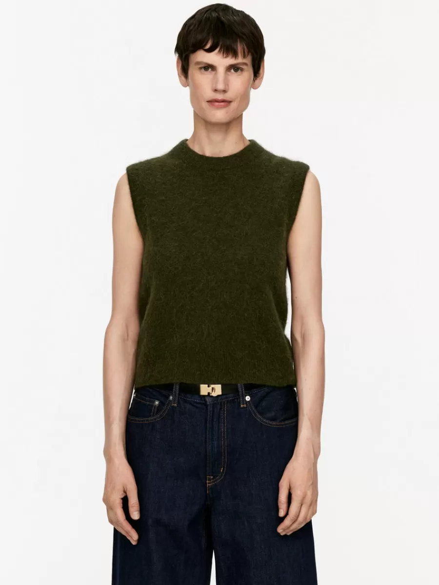 Discount ARKET Alpaca-Wool Blend Vest Dark Green