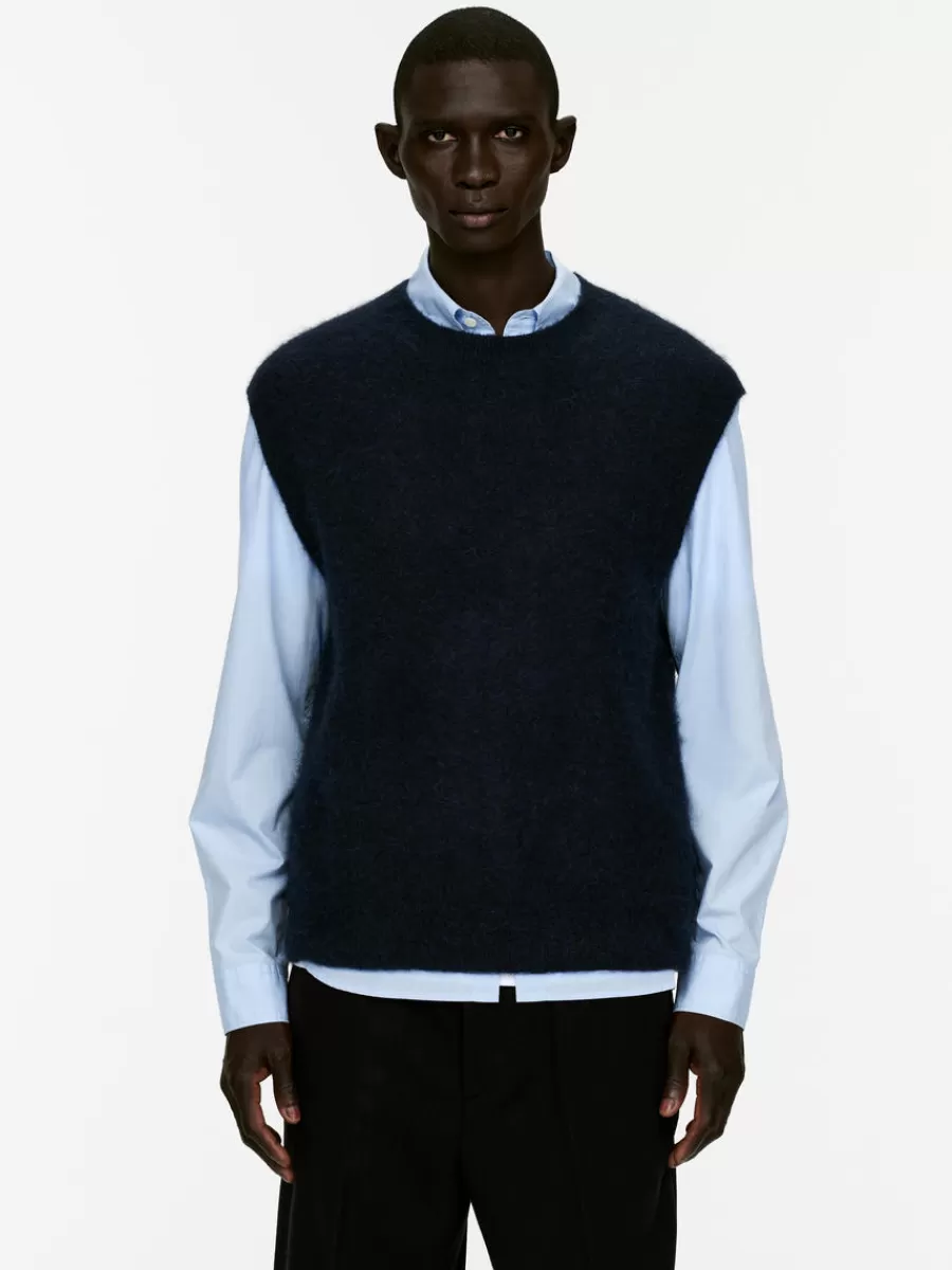 Hot ARKET Alpaca-Wool Blend Vest Dark Blue