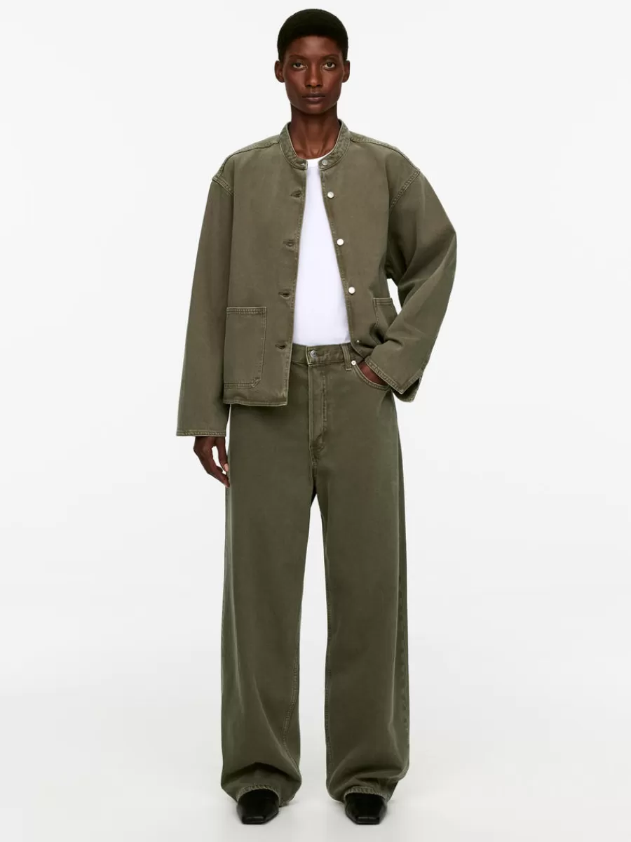 Sale ARKET AMBER Loose Jeans Khaki Green