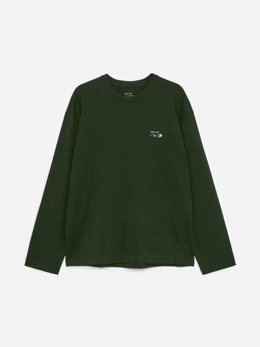Cheap ARKET CAFÉ Long Sleeve T-Shirt Dark Green