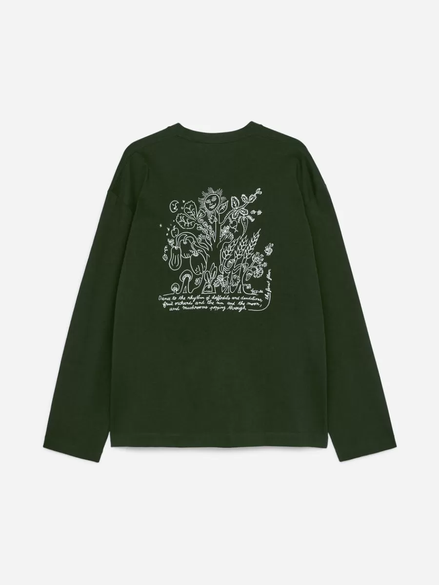 Cheap ARKET CAFÉ Long Sleeve T-Shirt Dark Green