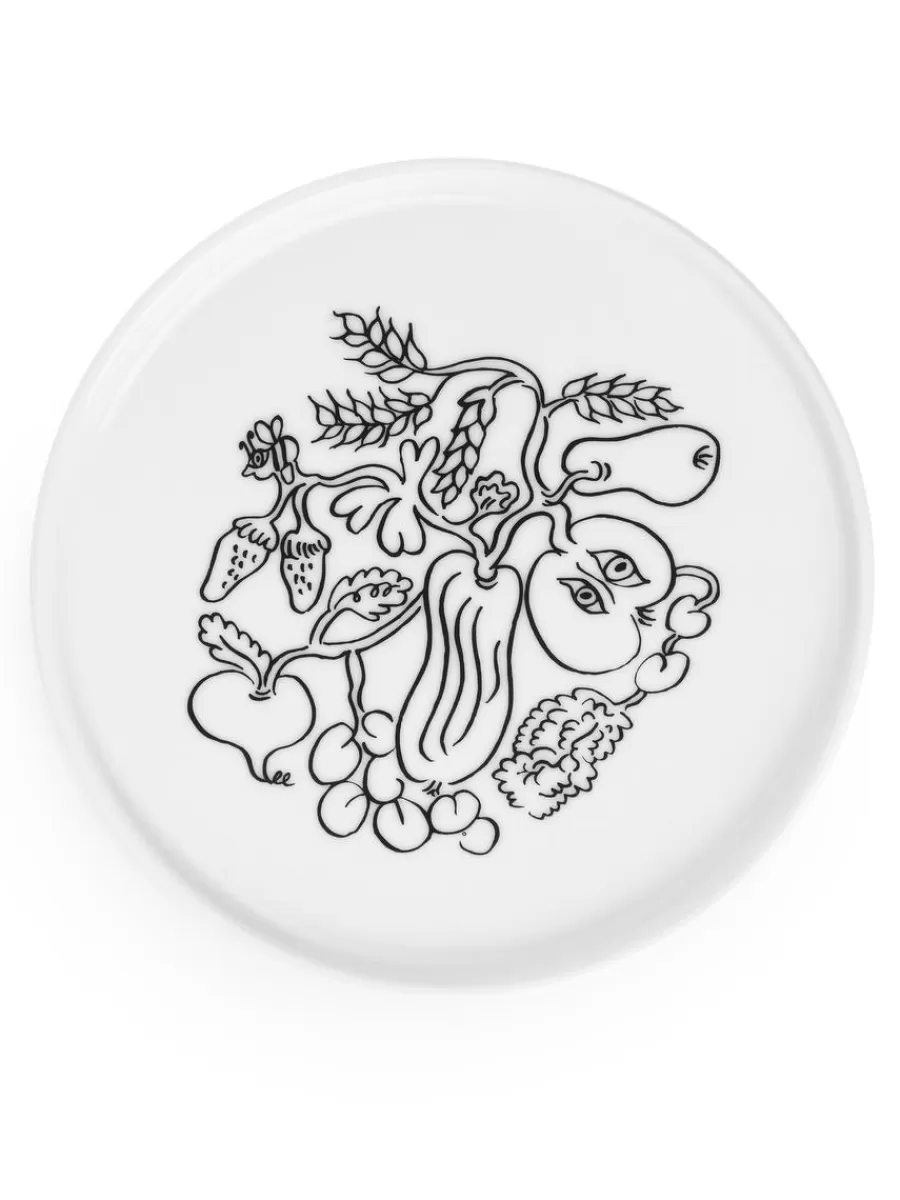 Cheap ARKET CAFÉ Plate White/Black