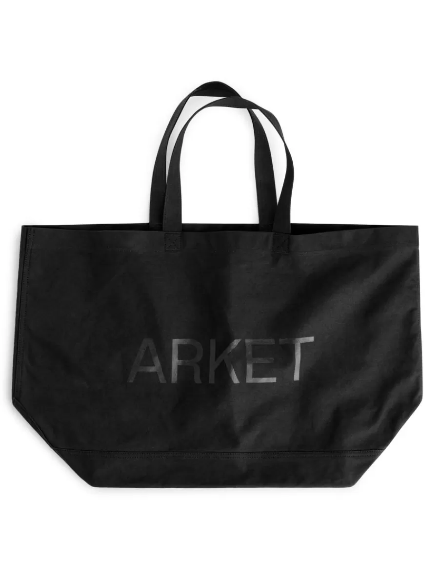 Clearance ARKET Oversized Canvas Tote Black