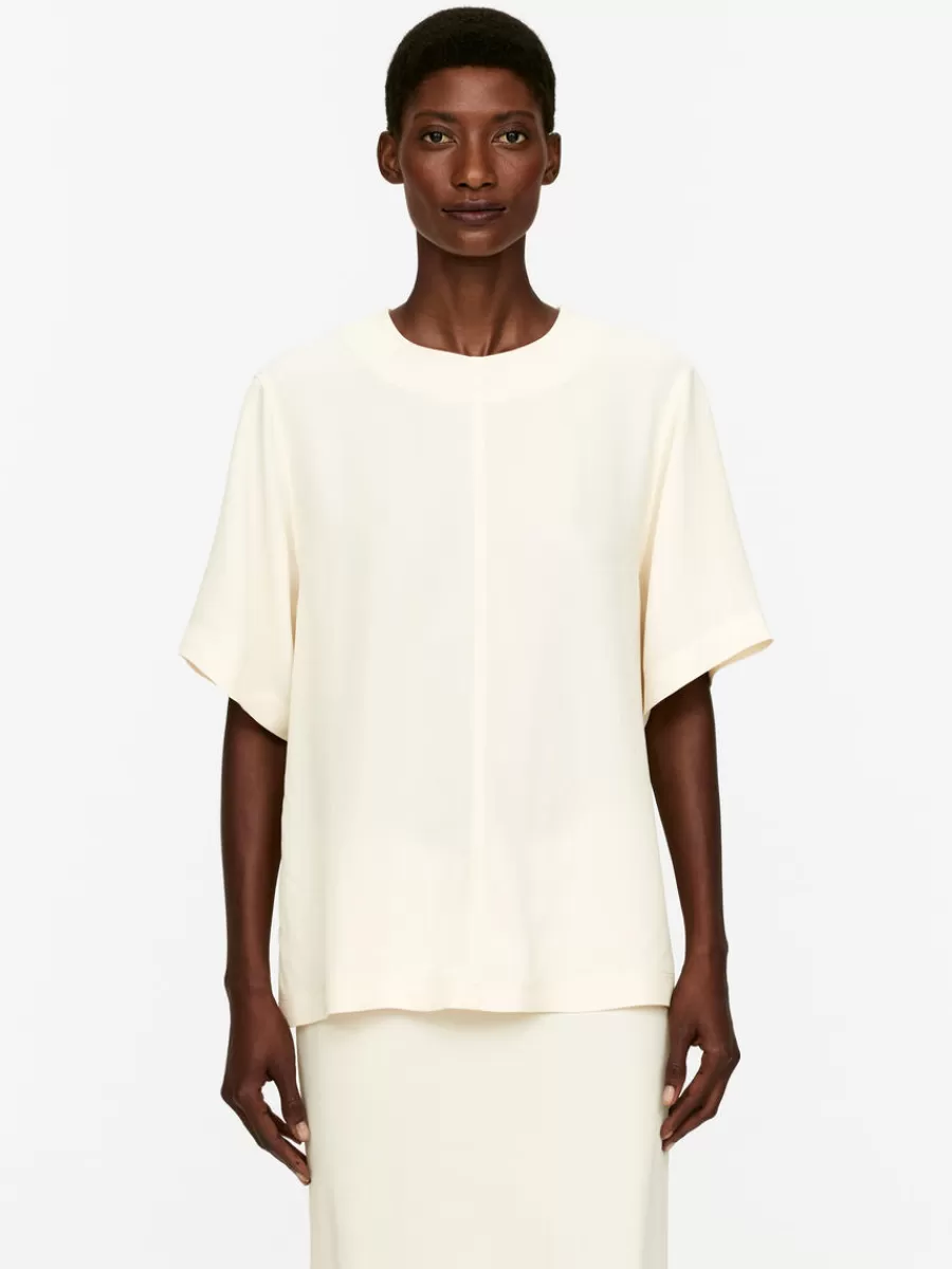 New ARKET Back-Zip T-Shirt White