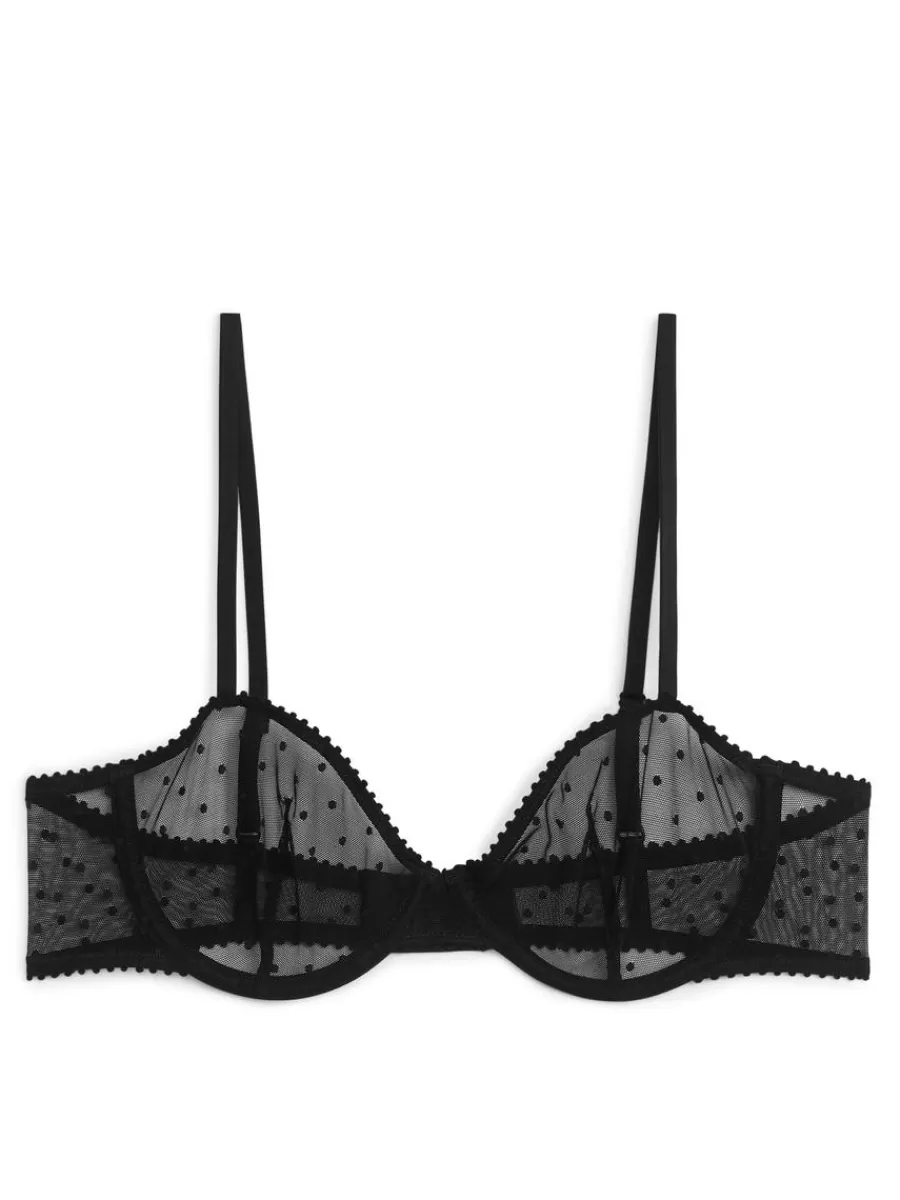 Best Sale ARKET Balconette Mesh Bra Black