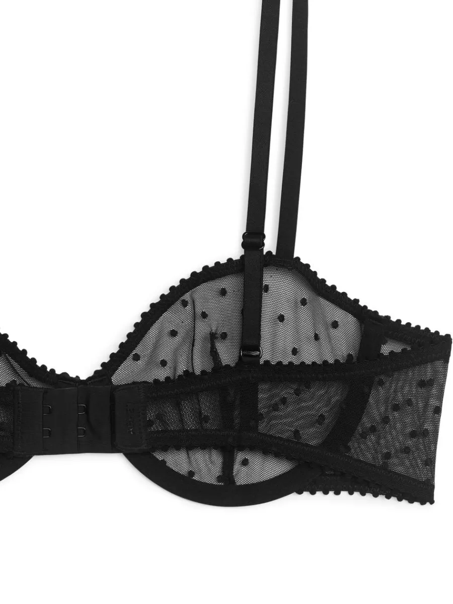 Best Sale ARKET Balconette Mesh Bra Black