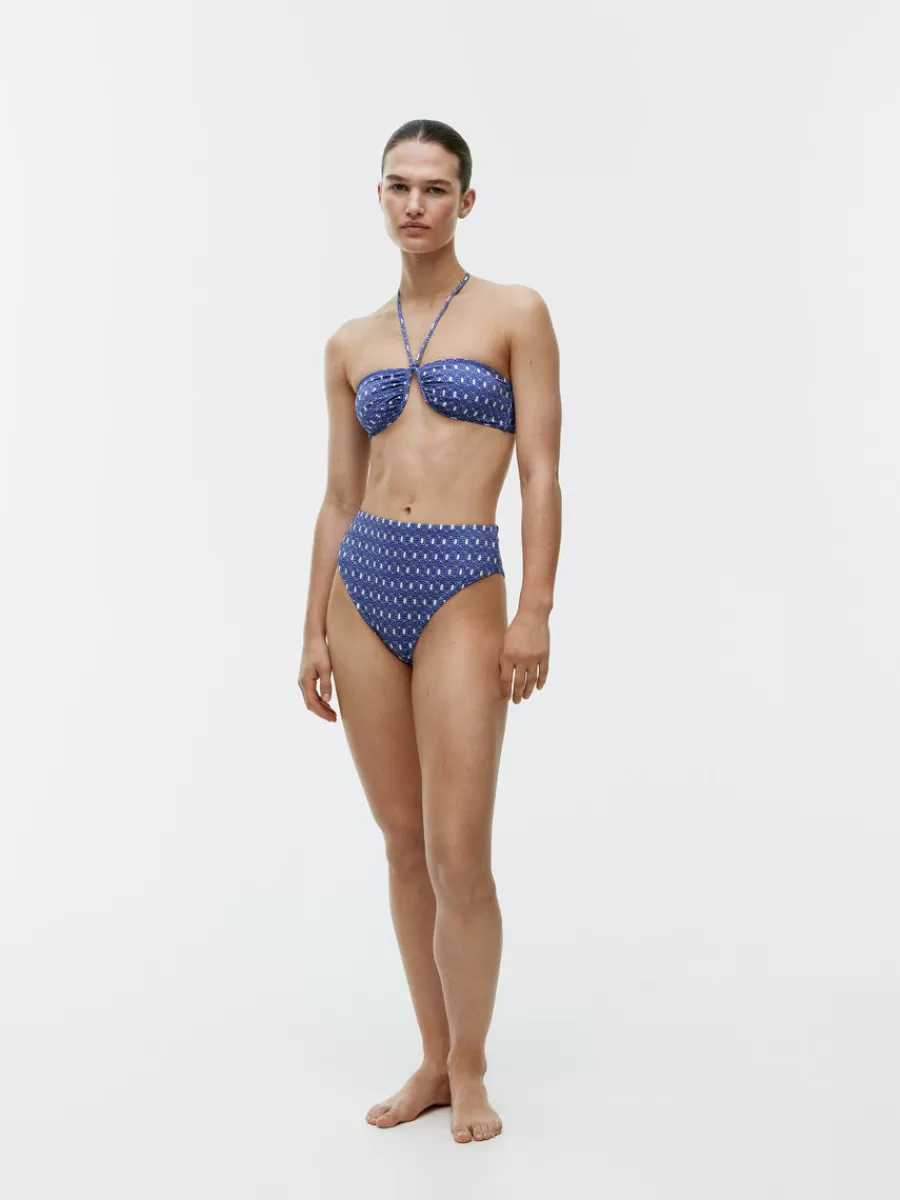 New ARKET Bandeau Bikini Top Blue/White