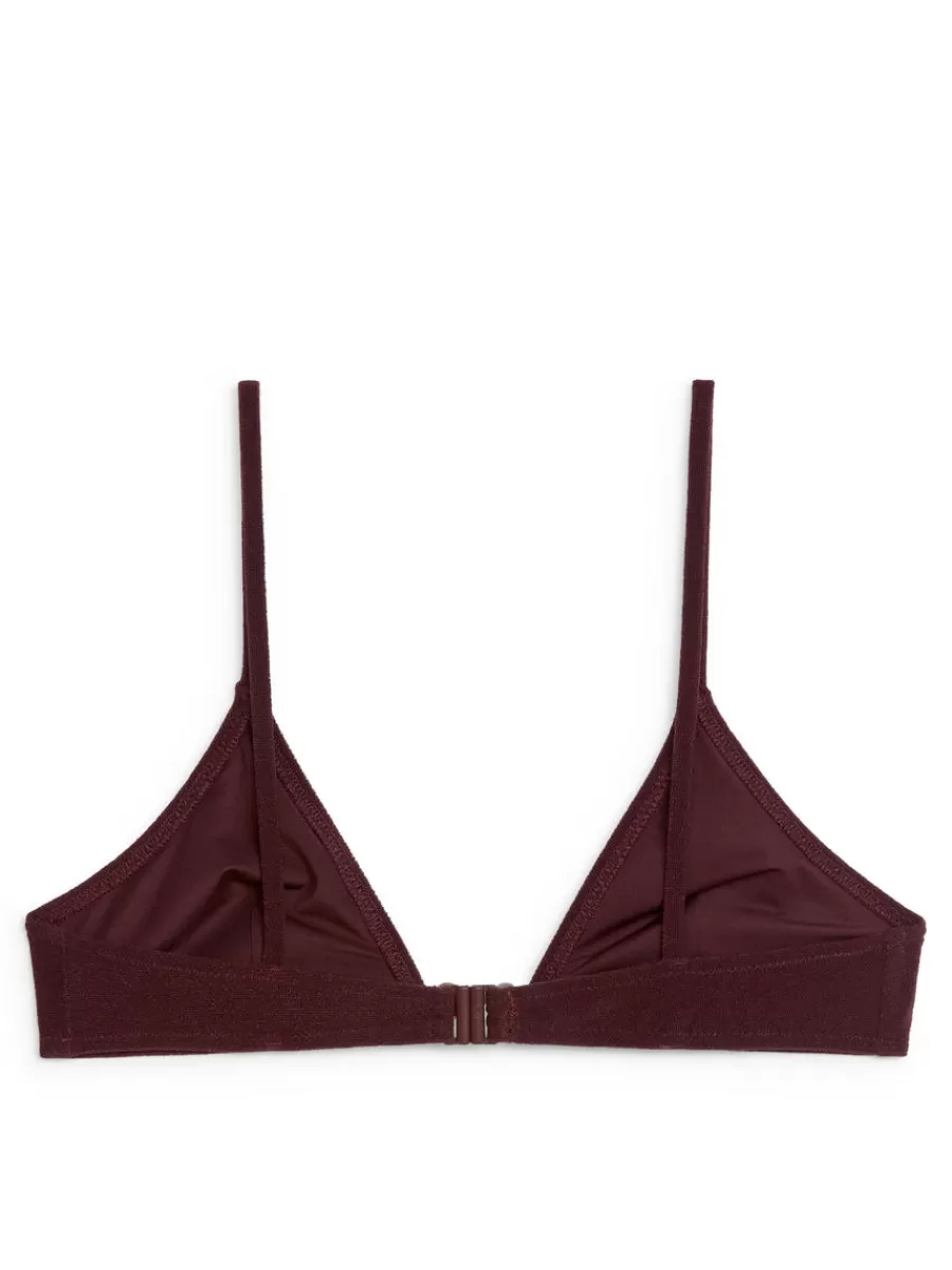 Cheap ARKET Bead-Detail Bikini Top Dark Red