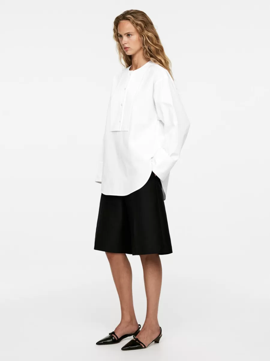 Hot ARKET Bib-Front Blouse White