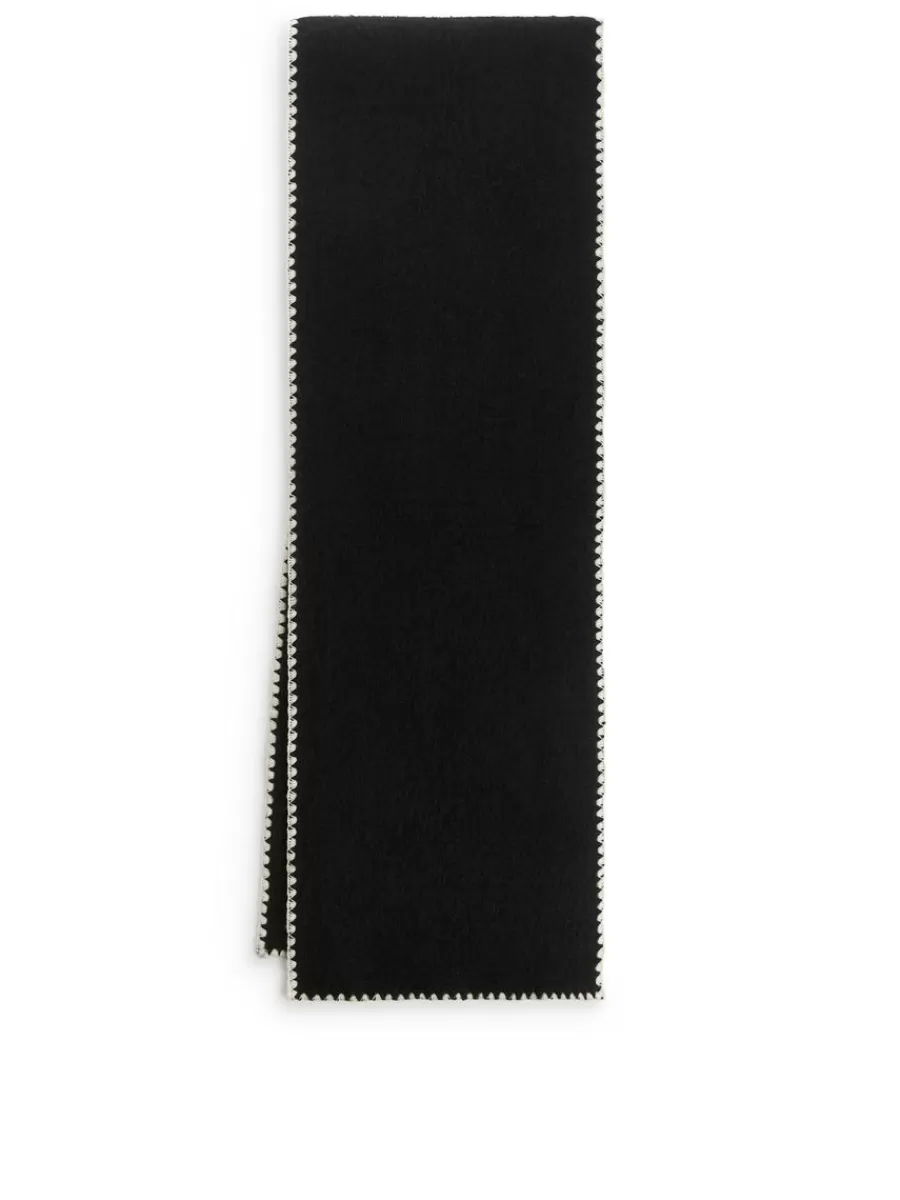 Discount ARKET Blanket-Stitch Scarf Black