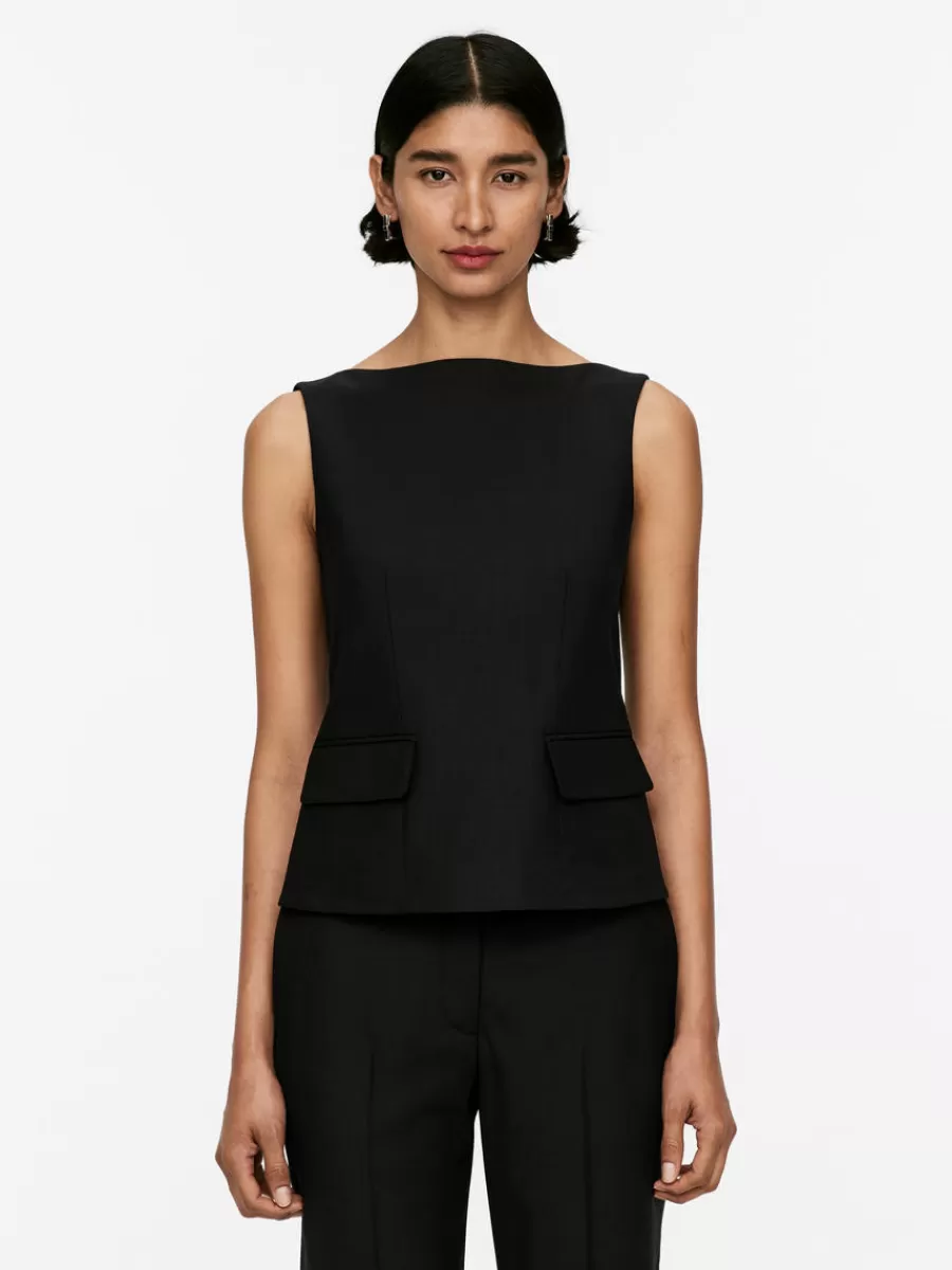New ARKET Boat-Neck Vest Black