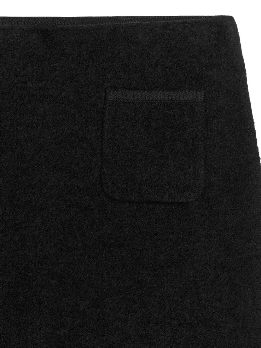 Shop ARKET Boiled Wool-Blend Skirt Black
