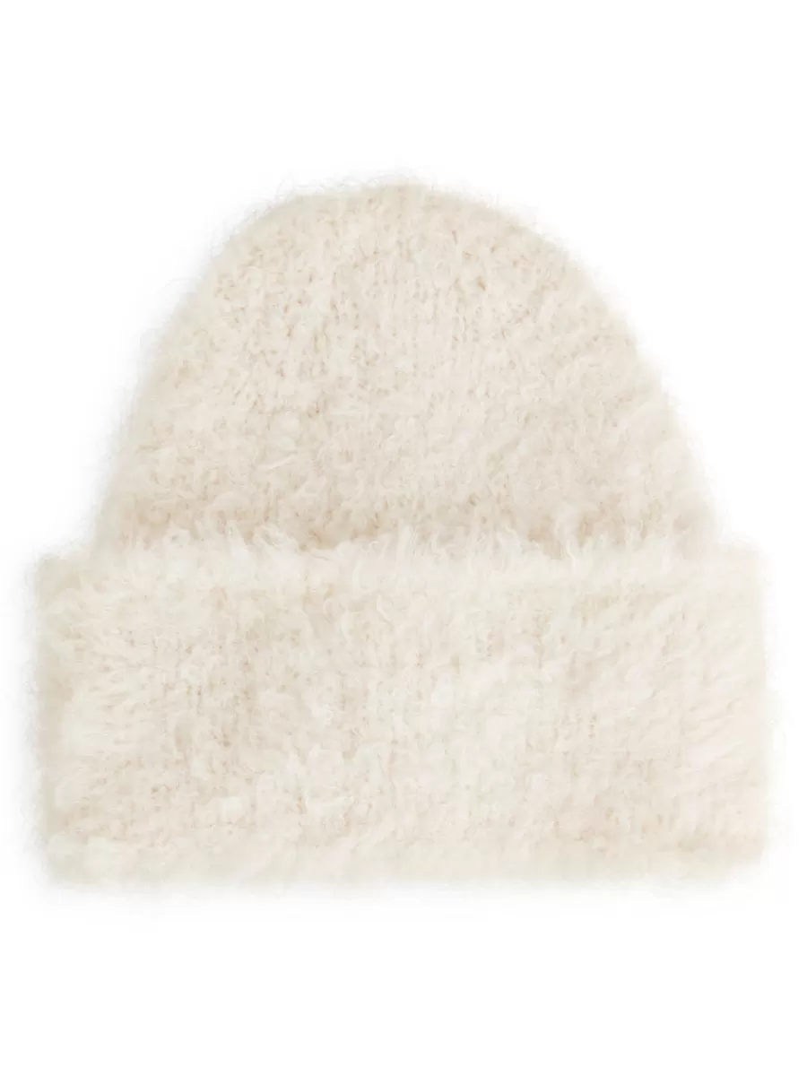 Outlet ARKET Bouclé Wool Beanie Off-White