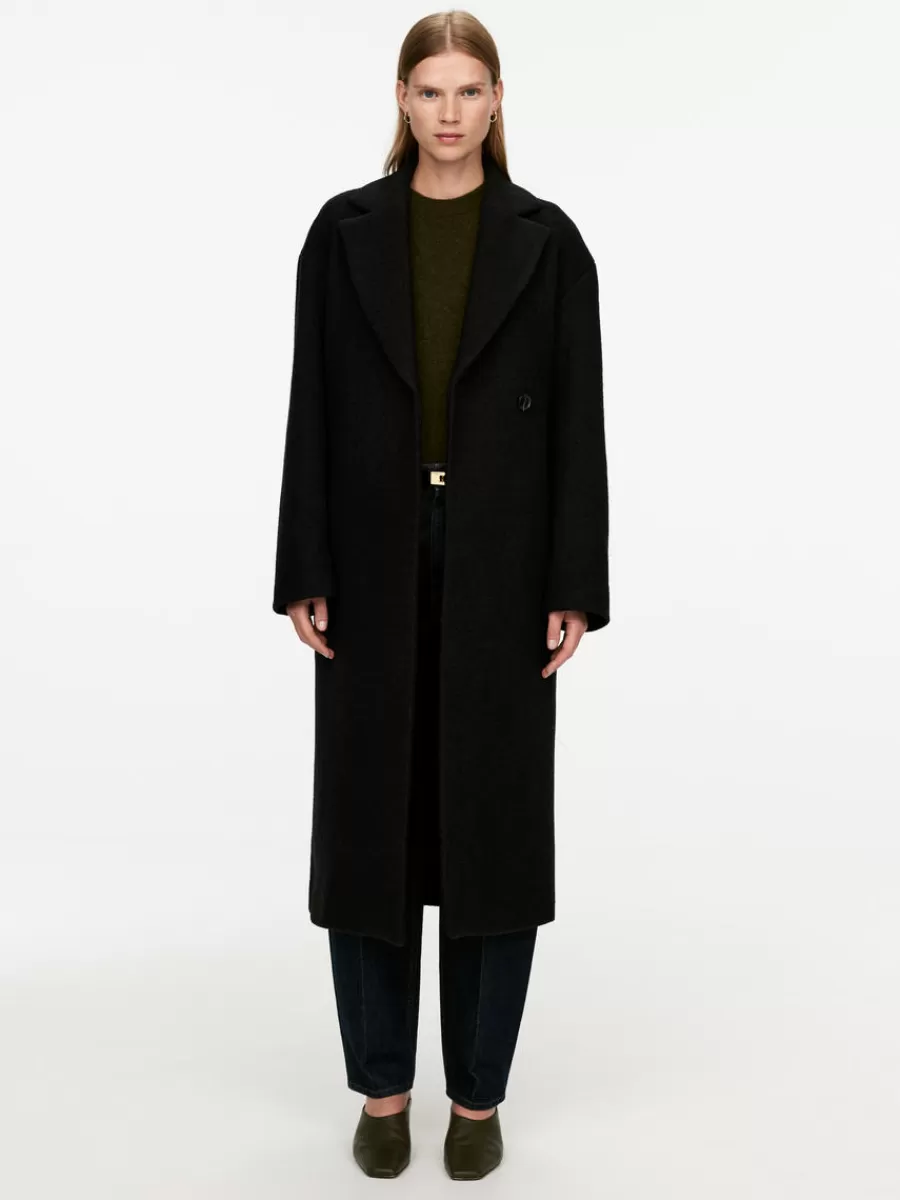 Store ARKET Bouclé Wool Coat Black