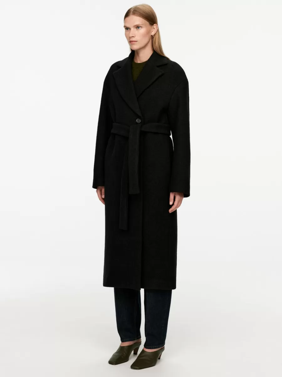 Store ARKET Bouclé Wool Coat Black