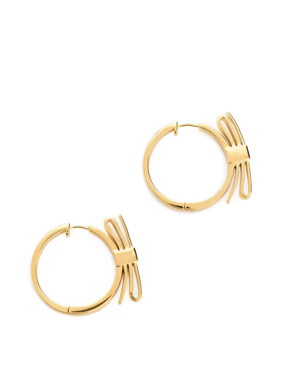 New ARKET Bow Hoop Earrings Gold