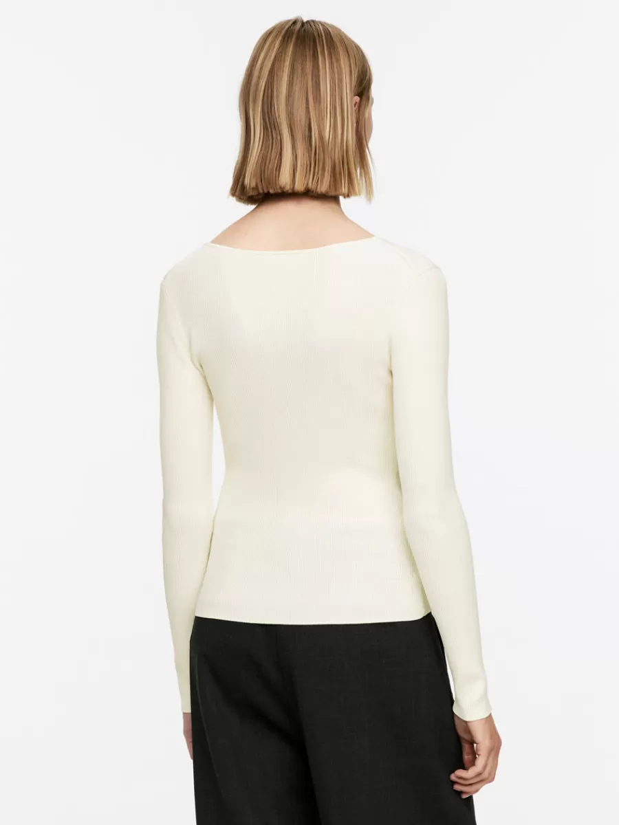 Discount ARKET Bow-Detail Rib Top White