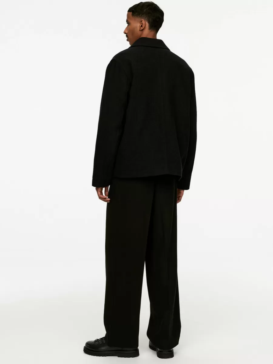 Fashion ARKET Boxy Wool-Blend Jacket Black