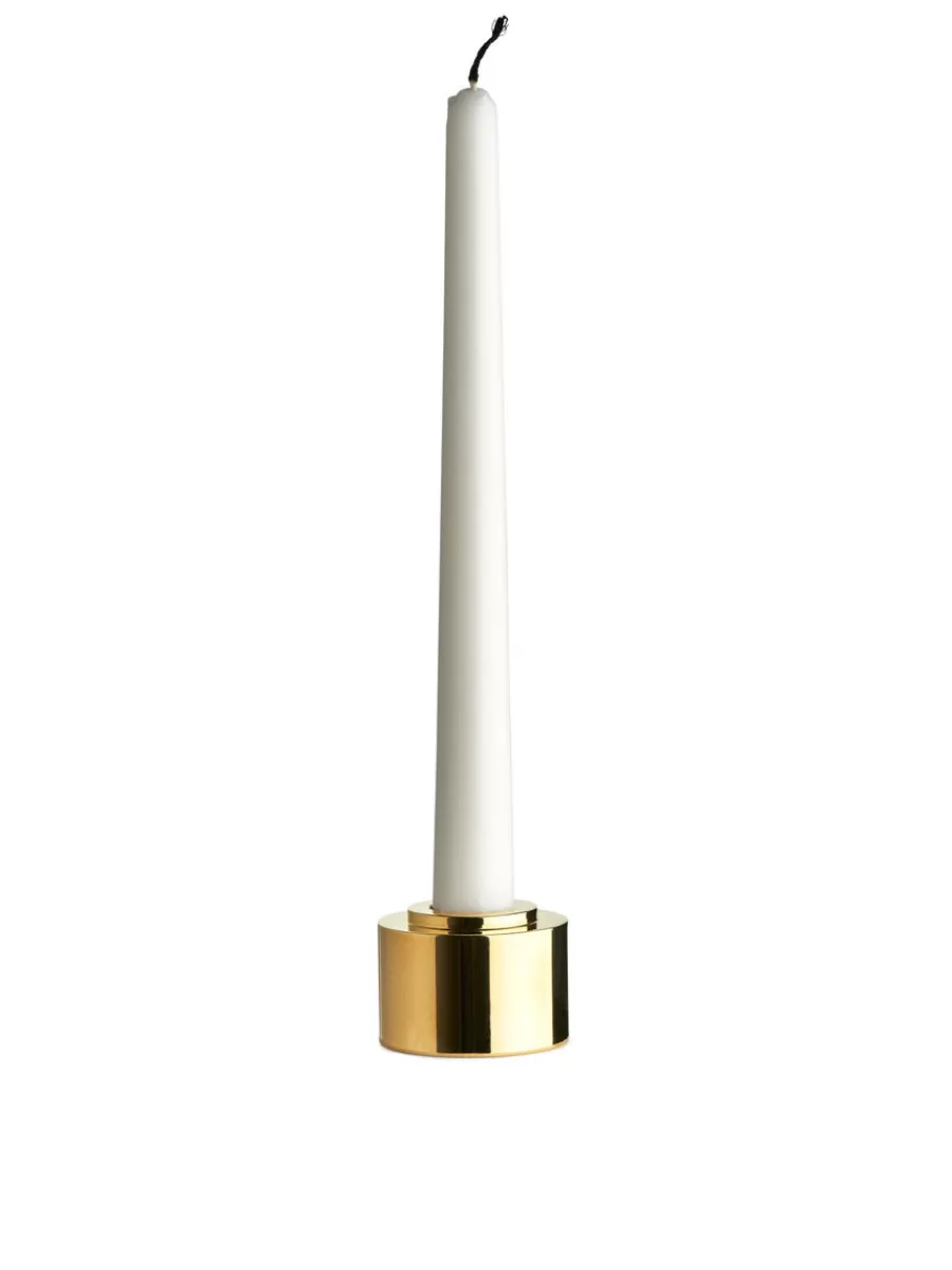 New ARKET Brass Candle Holder Gold