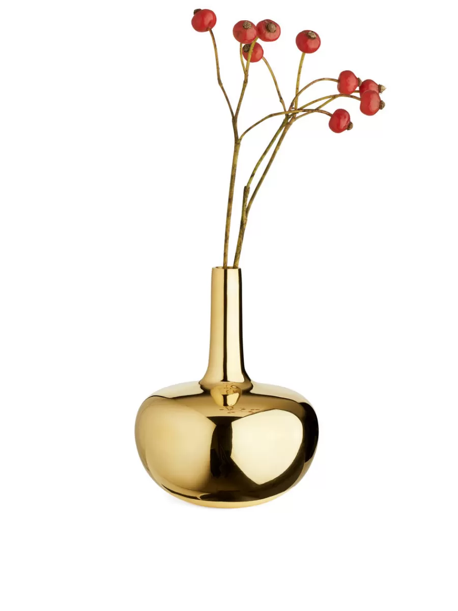 Hot ARKET Brass Vase 11 Cm Gold