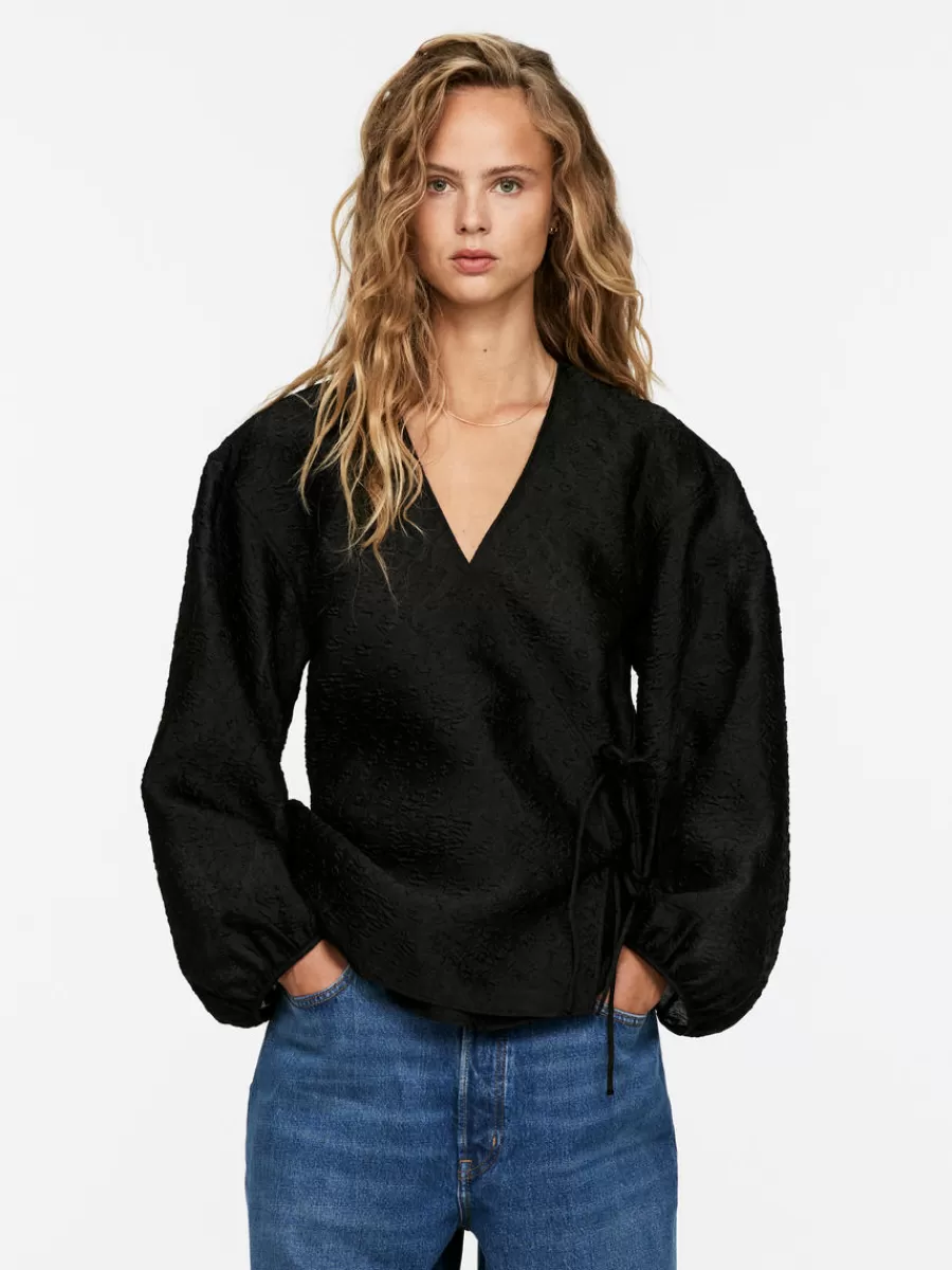Cheap ARKET Brocade Blouse Black