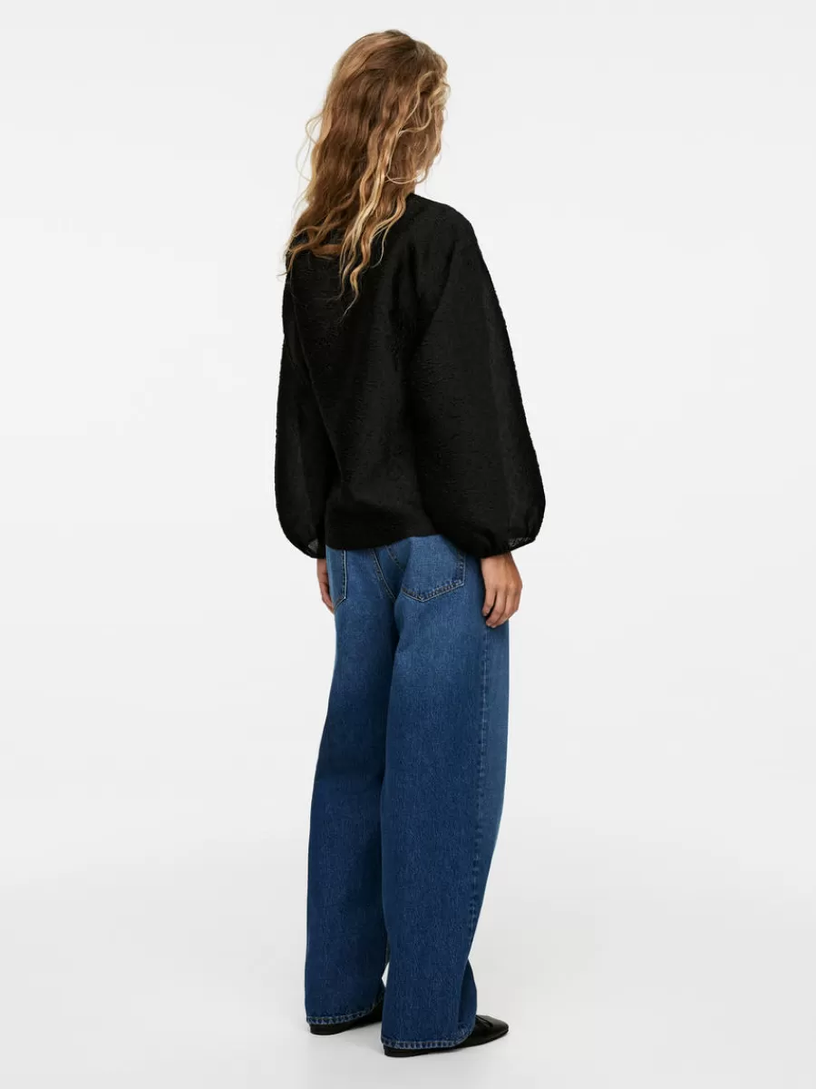 Cheap ARKET Brocade Blouse Black