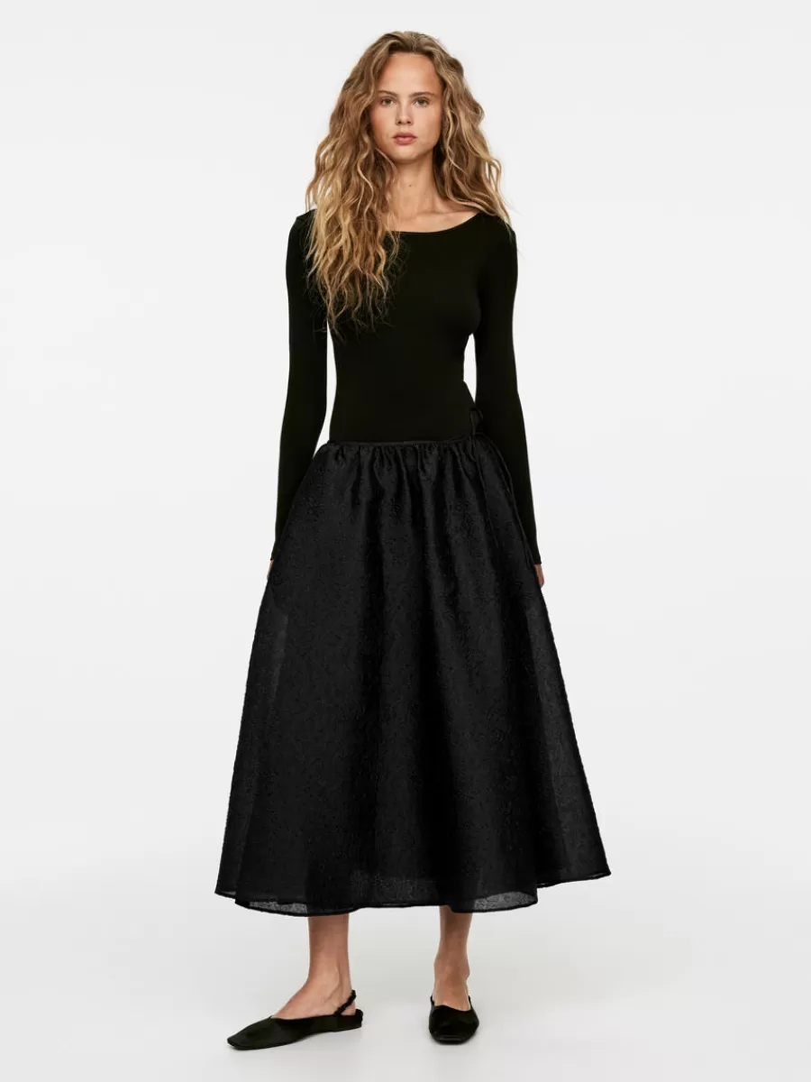 Discount ARKET Brocade Midi Skirt Black