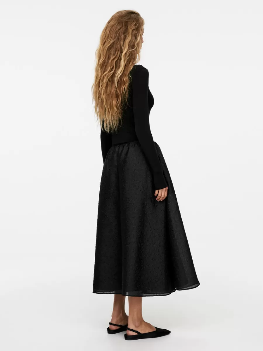 Discount ARKET Brocade Midi Skirt Black