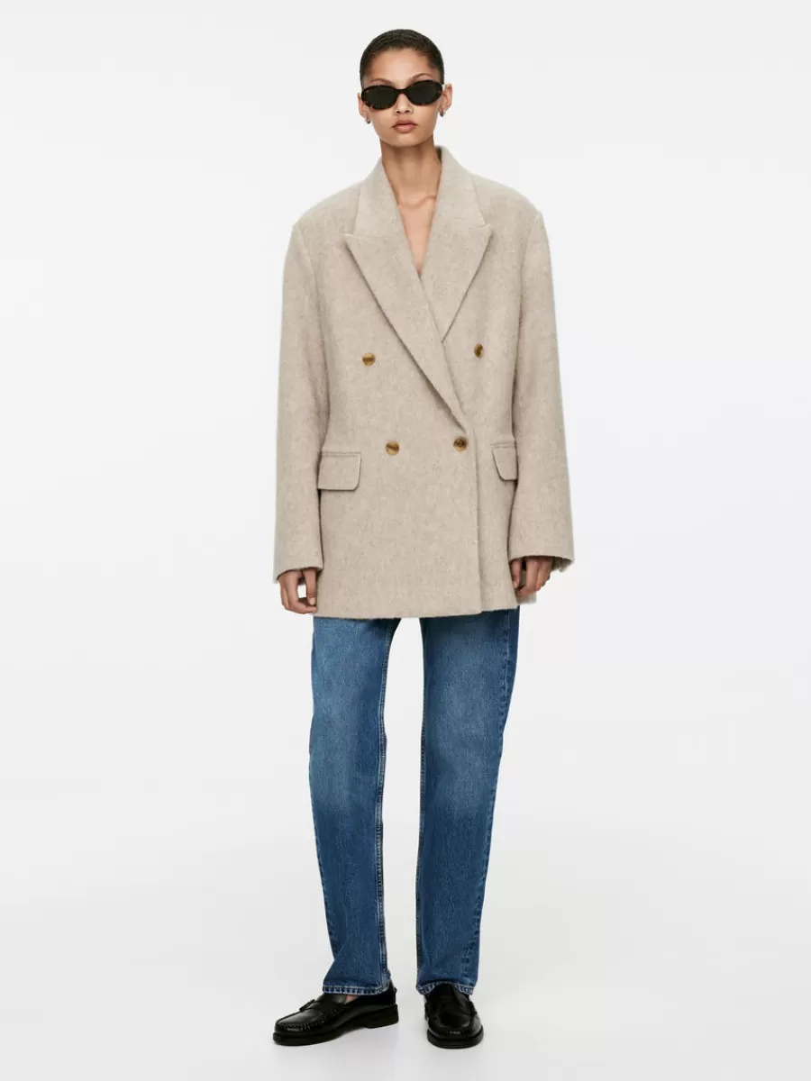 Online ARKET Brushed Wool Blazer Light Mole