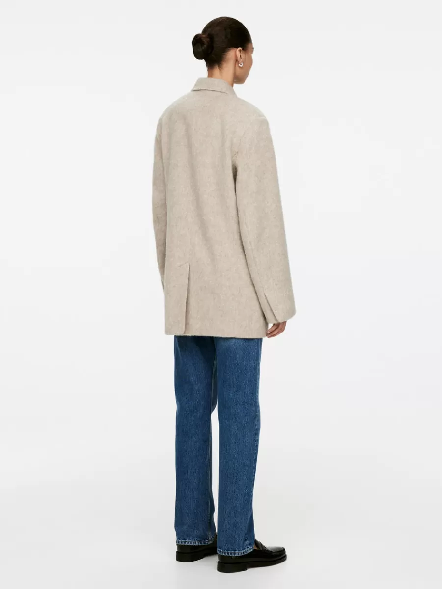 Online ARKET Brushed Wool Blazer Light Mole