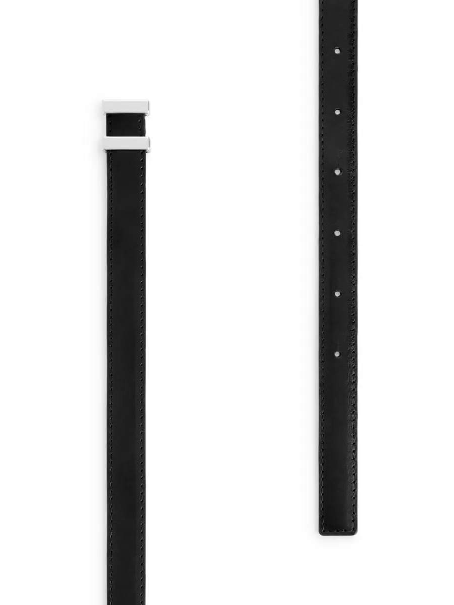 Shop ARKET Buckle Leather Belt Black
