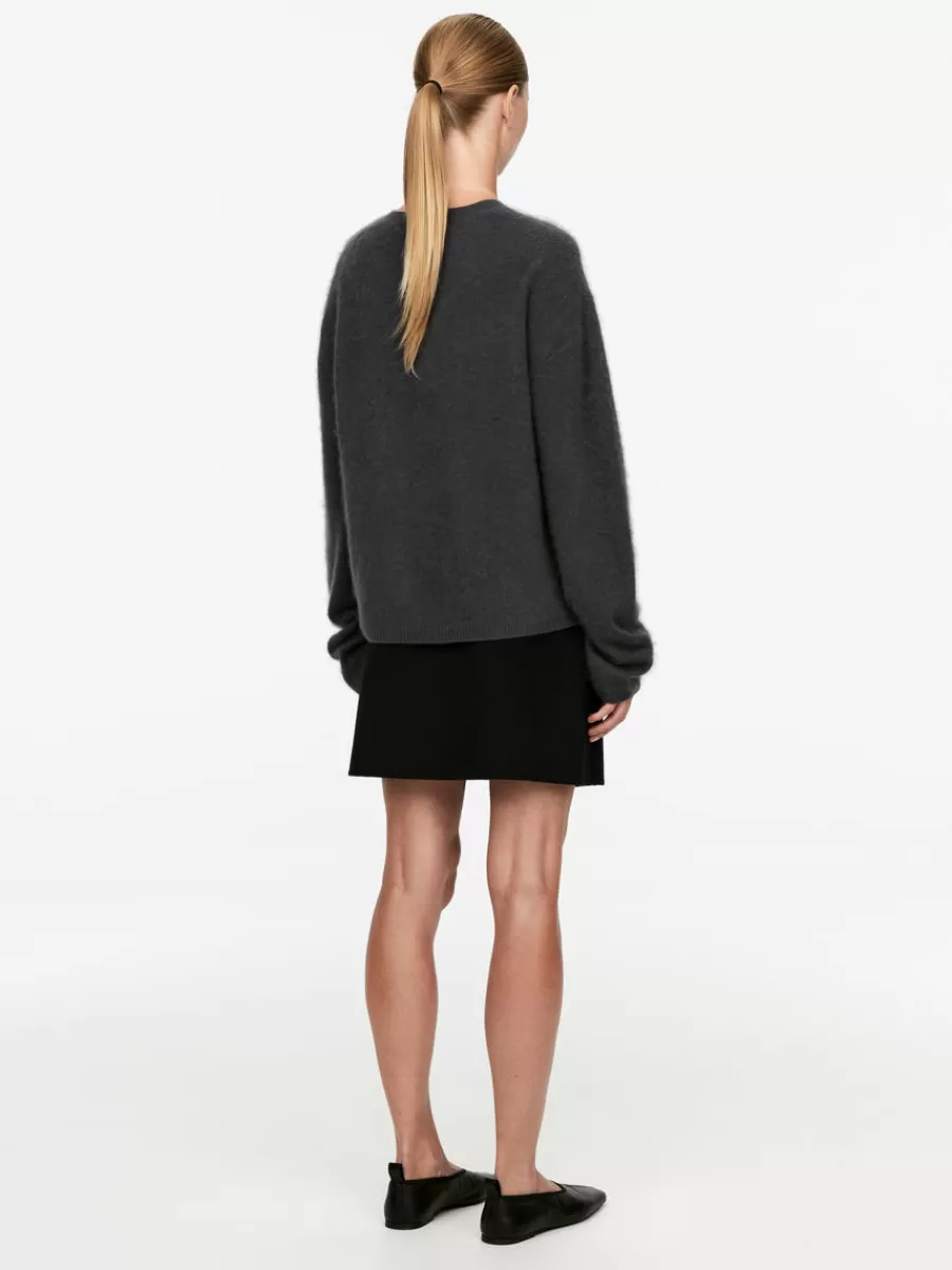 Sale ARKET Bushed Wool Jumper Dark Grey